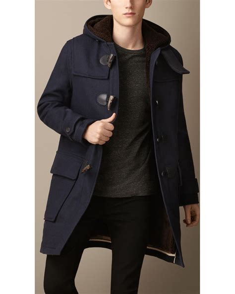 blue burberry duffle coat|burberry wool cashmere tailored coat.